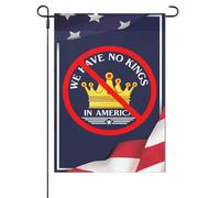 Drapeau de jardin « Nous n'avons pas de roi en Amérique » 30 x 45 cm, drapeau artistique double face pour maison, petit drapeau de jardin double face pour piscine. Drapeau « Nous n'avons pas de roi en