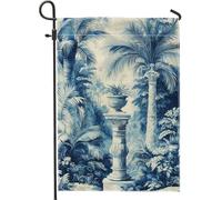 Drapeau de jardin Oasis tropical, bannière décorative en tissu double face pour décoration de pelouse d'été 30,5 x 45,7 cm