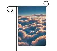 Drapeau de jardin « On Top of The Cloud » - 32,6 x 47,5 cm - Vertical double face - Drapeaux de jardin d'été en lin - Décoration extérieure saisonnière - Drapeau d'extérieur pour ferme, vacances, fête