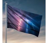 Drapeau de jardin orage amusant sur le lac : un drapeau spectaculaire d'affichage d'éclair pour manches à air, drapeaux de voiture pour chambre (30 x 45 cm)