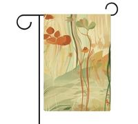 Drapeau de jardin orange Line Art 30,5 x 45,7 cm double face drapeau extérieur drapeau d'été drapeau floral bienvenue drapeaux de jardin saisonniers décorations de vacances