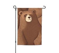 Drapeau de jardin ours marron 30,5 x 45,7 cm double face printemps été décoratif bannière drapeau de cour petit drapeau saisonnier vacances décoration extérieure