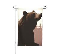Drapeau de jardin ours sauvage 30,5 x 45,7 cm double face printemps été décoratif bannière drapeau de cour petit drapeau saisonnier vacances décoration extérieure