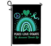 Drapeau De Jardin Paix amour don de vie don d'organes Maison 30x45cm | Bannière Supérieure extérieur drapeaux pour fête d'anniversaire Pelouse extérieure
