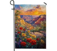 Drapeau de jardin panoramique du Grand Canyon, bannière double face en toile de jute pour décoration de pelouse, 30,5 x 45,7 cm