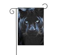 Drapeau de jardin panthère aux yeux bleus 30,5 x 45,7 cm double face verticaux bienvenue drapeaux d'été ne se décolorent pas pour maison, cour et décoration extérieure