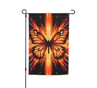 Drapeau de jardin papillon orange, drapeaux de jardin de printemps, drapeau de jardin de la Saint-Patrick, décoration extérieure, drapeau en fibre de polyester 12x18 pouces
