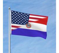 Drapeau De Jardin Paraguay Vintage, Amérique Paraguayenne Bannières Double Face Durable Drapeau Maison Pour Fêtes Dortoirs Toutes Les Saisons 152X90Cm