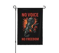 Drapeau de jardin « Pas de voix, pas de libert頻 Charlie Kirk, drapeaux de jardin personnalisés, bannière double face