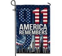Drapeau de jardin patriotique 9/11 commémoratif hommage à l'horizon urbain