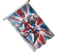 Drapeau De Jardin Patriotique Bouledogue - Bannière Traditionnelle De 1,5 X 0,9 M | Panneau Extérieur En Polyester Résistant À La Décoloration, Décoration De Cour Robuste À Double Pour Pelouse