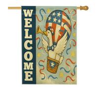 Drapeau de jardin patriotique en toile de jute double face pour le 4 juillet, fête d'été, décoration de pelouse, 71,1 x 101,6 cm
