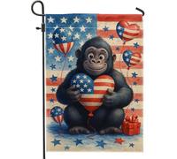 Drapeau de jardin patriotique gorilles rouge, blanc et bleu, bannière de décoration d'intérieur, drapeau de cour double face, décoration extérieure du 4 juillet, 30,5 x 45,7 cm