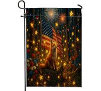 Drapeau de jardin patriotique renard, 4 juillet, jour de l'indépendance, étoiles à rayures, bannière de forêt, bannière double face, décoration de pelouse, drapeau de cour, affichage saisonnier de