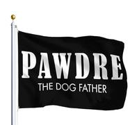 Drapeau De Jardin Pawdre The Dog Father Drapeaus Décoratif Amusante Pride Flag Antifouling Drapeau De Bienvenue Pour Pelouse Patio Pavillon 152X90CM