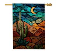 Drapeau de jardin paysage du désert, décoration extérieure colorée en toile de jute double face pour la maison et la décoration de fête, 71 x 101,6 cm
