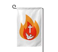 Drapeau de jardin Pentecôte 30 x 45 cm, petit drapeau double face pour décoration extérieure (cour, jardin, mu