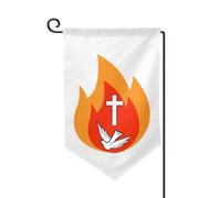 Drapeau de jardin Pentecôte 30 x 45 cm, petit drapeau double face pour décoration extérieure (cour, jardin, mu