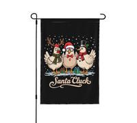 Drapeau de jardin Père Noël qui glousse, drapeaux de jardin amusants 12x18, drapeaux de jardin double face pou