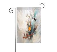 Drapeau de jardin personnalisable aux couleurs de danse cosmique - Design personnalisé unique pour la décoration extérieure, décoration parfaite de Noël et d'hiver, matériau polyester durable