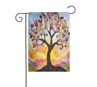 Drapeau de jardin personnalisable Bodhi Tree - Design personnalisé unique pour la décoration extérieure, décoration parfaite de Noël et d'hiver, matériau polyester durable, s'adapte à n'importe quel