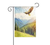 Drapeau de jardin personnalisable - Design personnalisé unique pour la décoration extérieure, cadeaux de jardinage parfaits, décorations de Noël et d'hiver, matériau polyester durable, un aigle vole
