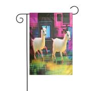 Drapeau de jardin personnalisable - Design personnalisé unique pour la décoration extérieure, cadeaux de jardinage parfaits, décorations de Noël et d'hiver, matériau polyester durable, agneau de rêve