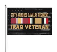 Drapeau De Jardin Personnalisé Drapeaux Ancien Combattant De La Guerre En Irak Du 278E Régiment De Cavalerie Blindée De L'Armée Américaine Résistant À La Décoloration Bruant 90X150Cm