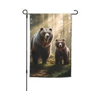 Drapeau de jardin personnalisé imprimé cerf ours drapeau maison drapeau cour drapeau extérieur décoration vacances 30,5 x 45,7 cm