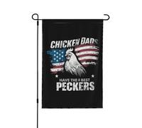 Drapeau de jardin personnalisé « Les papas des poules ont les meilleurs pénis » (30 x 45 cm, double face) pour jardin