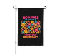 Drapeau de jardin personnalisé « Pas de rois en Amérique » (12 x 18 pouces), double face, pour protester contre le racisme et décorer votre jardin intérieur ou extérieur.