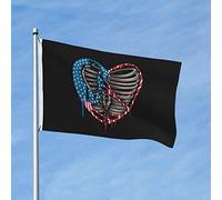 Drapeau De Jardin Personnalisé, Un Chagrin D'Amour Avec Les Couleurs Du Drapeau Américain Résistants Aux Intempéries Bannière Extérieure Pour Célébration Manif Drapeaux 90X150Cm