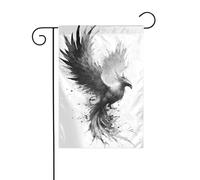 Drapeau de jardin Phoenix noir et blanc 30 x 45 cm vertical double face ferme vacances décorations extérieures drapeau cour drapeau