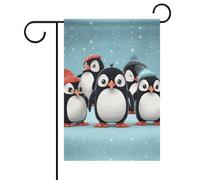 Drapeau de jardin pingouins mignons pour toutes les saisons, 30,5 x 45,7 cm, bannière de jardin double face, drapeaux d'extérieur pour décorations de vacances, terrasse, pelouse
