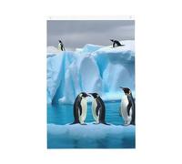 Drapeau de jardin « Pingouins sur l'iceberg » - 61 x 91 cm - Ne se décolore pas - Double face - Bannière d'extérieur pour cour, porche, pelouse