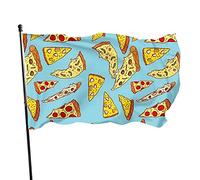 Drapeau de jardin pizza zombies drapeau polyester avec 2 œillets en laiton bannière couleurs vives et résistant à la décoloration drapeau de jardin intérieur décoration d'intérieur drapeaux 0,9 x 1,5