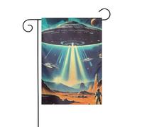 Drapeau de jardin planète univers double face 30 x 45 cm, drapeaux de décoration de Noël en plein air, drapeau de cour durable