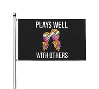 Drapeau De Jardin Plays Well With Others Upside Pineapple Drapeaus Décoratif Amusante Pride Flag Antifouling Drapeau De Bienvenue Pour Pavillon Cour Pelouse 152X90CM