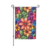 Drapeau de jardin polyvalent et élégant à imprimé floral coloré pour toutes les saisons - Décoration extérieure pour porches et jardins