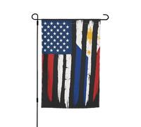 Drapeau de jardin polyvalent et élégant imprimé des États-Unis et des Philippines pour toutes les saisons, décoration de cour, porches, jardins