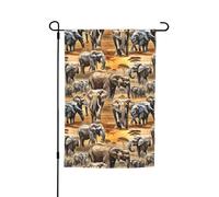 Drapeau de jardin polyvalent et élégant imprimé éléphant africain pour toutes les saisons, décoration extérieure, porches, jardins
