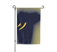 Drapeau de jardin polyvalent et élégant imprimé silhouette d'éléphant pour toutes les saisons, décoration extérieure, porches, jardins