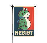 Drapeau de jardin Portland Frog Protest 12x18 Antifascisme Anti-47 Panneau de jardin Drapeau de maison Sans support Double face