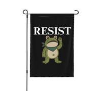 Drapeau de jardin Portland Frog Protest 12x18 Antifascisme Anti-47 Panneau de jardin Drapeau de maison Sans support Double face