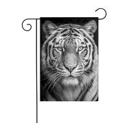 Drapeau de jardin portrait tigre noir et blanc 30 x 45 cm vertical double face ferme vacances décorations extérieures drapeau cour drapeau
