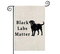 Drapeau de jardin pour amoureux des chiens labrador Black Labs Matter - Drapeau d'extérieur pour la fête des vétérans, la fête des mères, pendaison de crémaillère, cadeau de Noël (Black Labs Matter)
