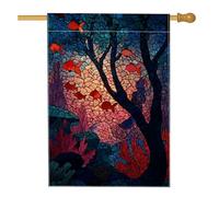 Drapeau de jardin pour aquarium, bannière décorative colorée de scène sous-marine, drapeau de jardin double face, décoration d'intérieur, pelouse extérieure, fête de vacances, 71 x 101,6 cm