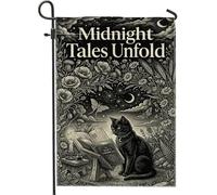 Drapeau de jardin pour chat, papillon mystique gothique, fleurs, Halloween, toile de jute noire, double face, drapeaux décoratifs pour extérieur, porche, pelouse, terrasse, 30,5 x 45,7 cm