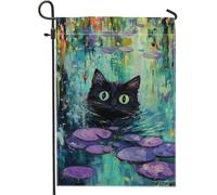 Drapeau de jardin pour chat printemps-été, coussinets de lys verts pour décoration extérieure, drapeau de cour, drapeau décoratif en tissu double face, parfait pour la maison, les fêtes, les vacances