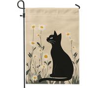 Drapeau de jardin pour chat printemps été, marguerite, décoration de cour, drapeaux de jardin, double face, toile de jute extérieure, décoration de pelouse 30,5 x 45,7 cm